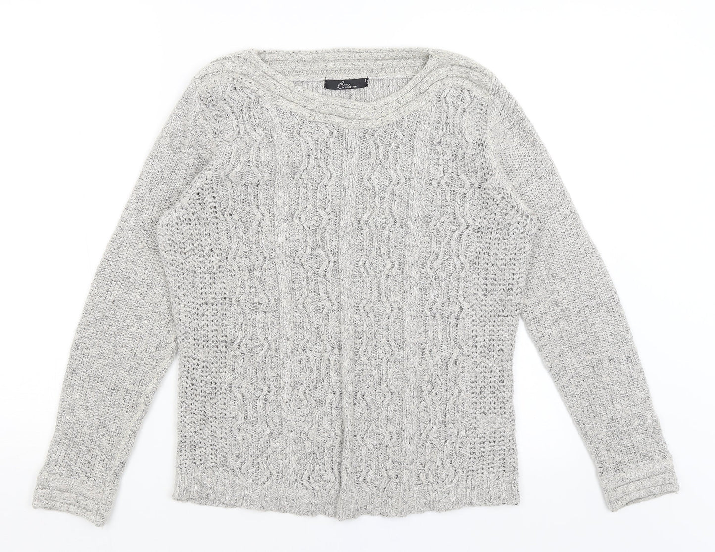 Womens UK Size S BM Collection Grey Pullover Jumper