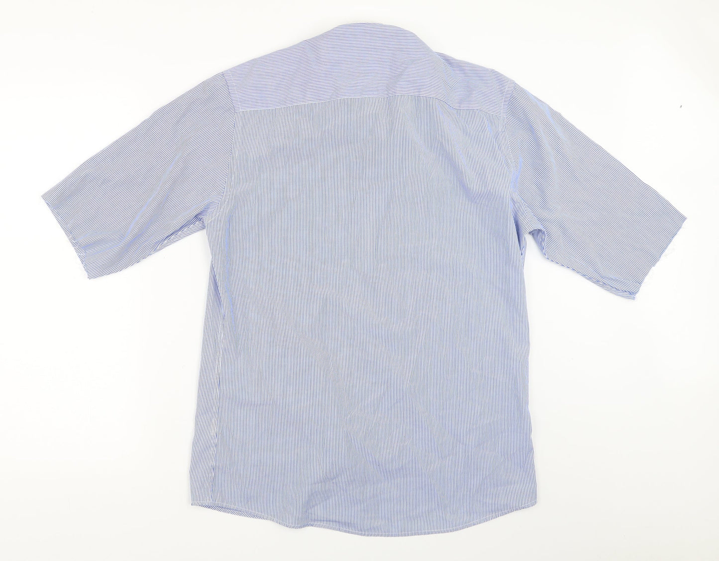 Primark Mens Blue Striped   Button-Up Size 15.5