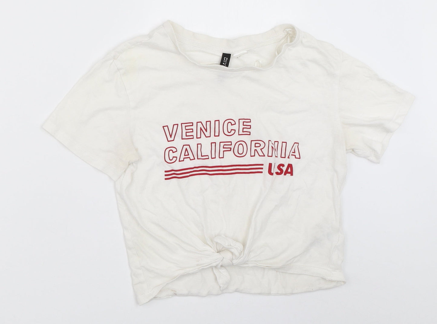 Womens UK Size XS H&M White Basic T-Shirt