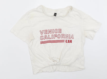 Womens UK Size XS H&M White Basic T-Shirt