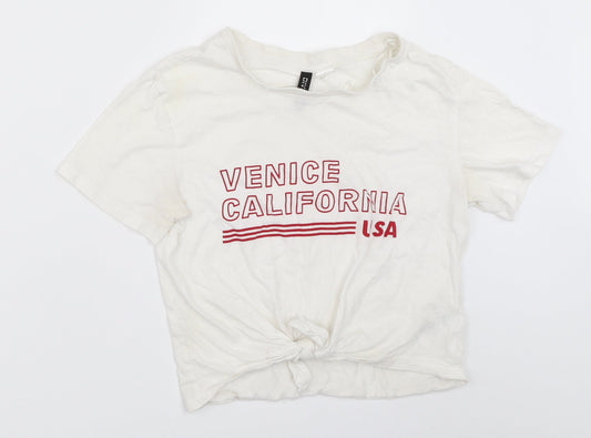 Womens UK Size XS H&M White Basic T-Shirt