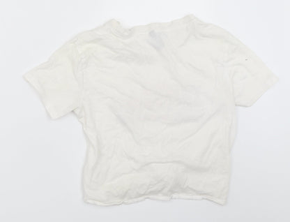 Womens UK Size XS H&M White Basic T-Shirt