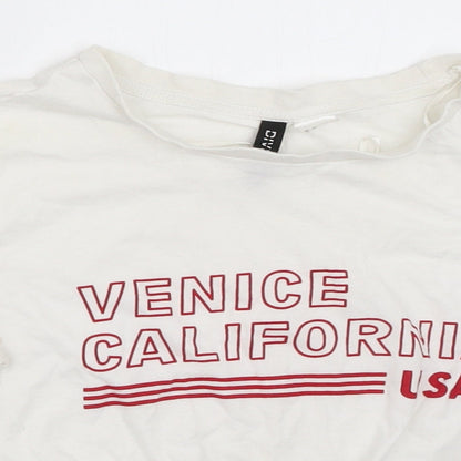 Womens UK Size XS H&M White Basic T-Shirt