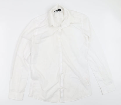 Mens UK Size 14.5 Cedar Wood State White  Button-Up Long Sleeve Casual Shirt