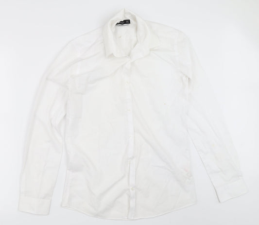 Mens UK Size 14.5 Cedar Wood State White  Button-Up Long Sleeve Casual Shirt