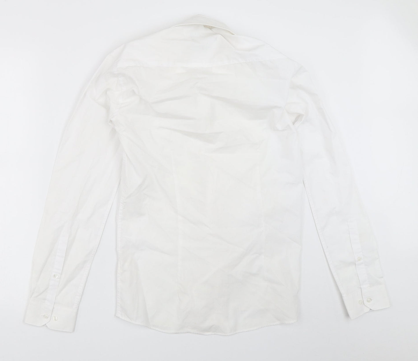 Mens UK Size 14.5 Cedar Wood State White  Button-Up Long Sleeve Casual Shirt