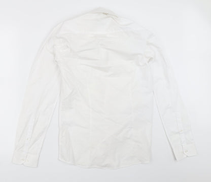 Mens UK Size 14.5 Cedar Wood State White  Button-Up Long Sleeve Casual Shirt