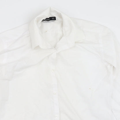 Mens UK Size 14.5 Cedar Wood State White  Button-Up Long Sleeve Casual Shirt