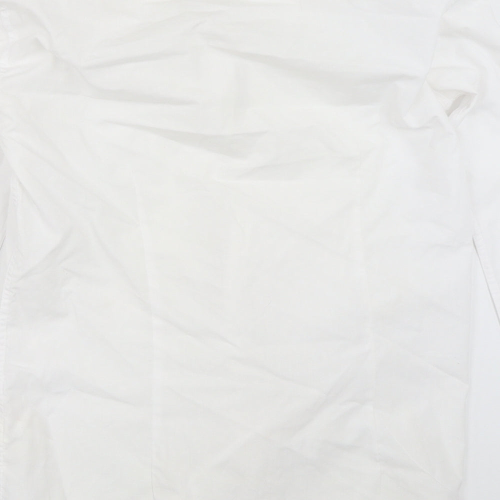 Mens UK Size 14.5 Cedar Wood State White  Button-Up Long Sleeve Casual Shirt