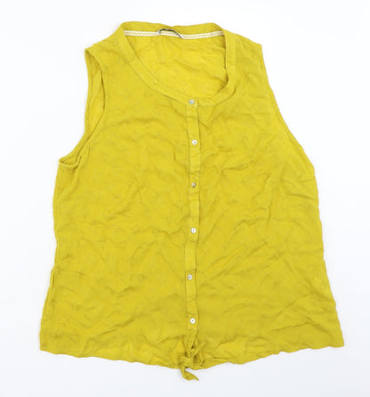 TU Womens Yellow   Basic Button-Up Size 16