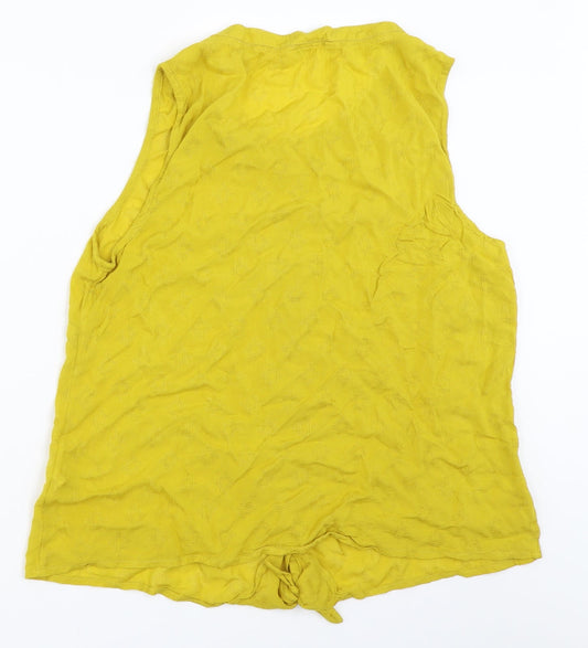 TU Womens Yellow   Basic Button-Up Size 16