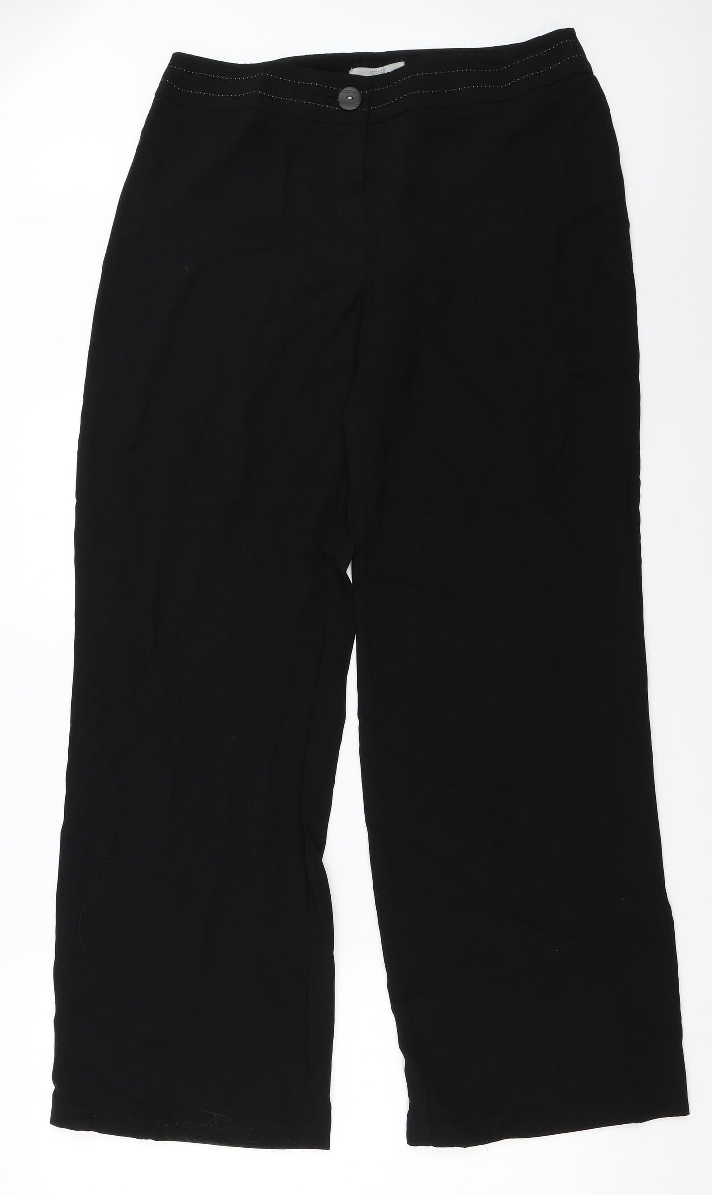 Womens UK Size 14 Marks and Spencer Regular Fit  Black Trousers