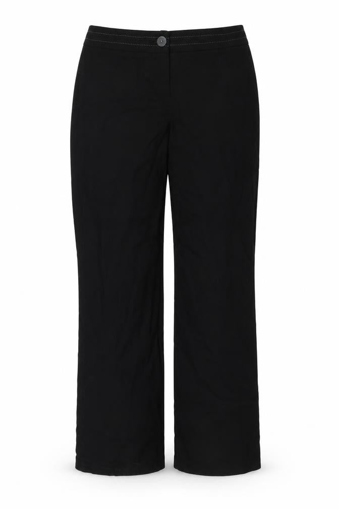 Front view of Marks & Spencer women’s black trousers, size UK 14, 32-inch leg
