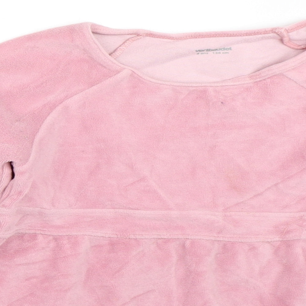 Close-up detail of Vertbaudet girls’ pink jumper, size 8, years