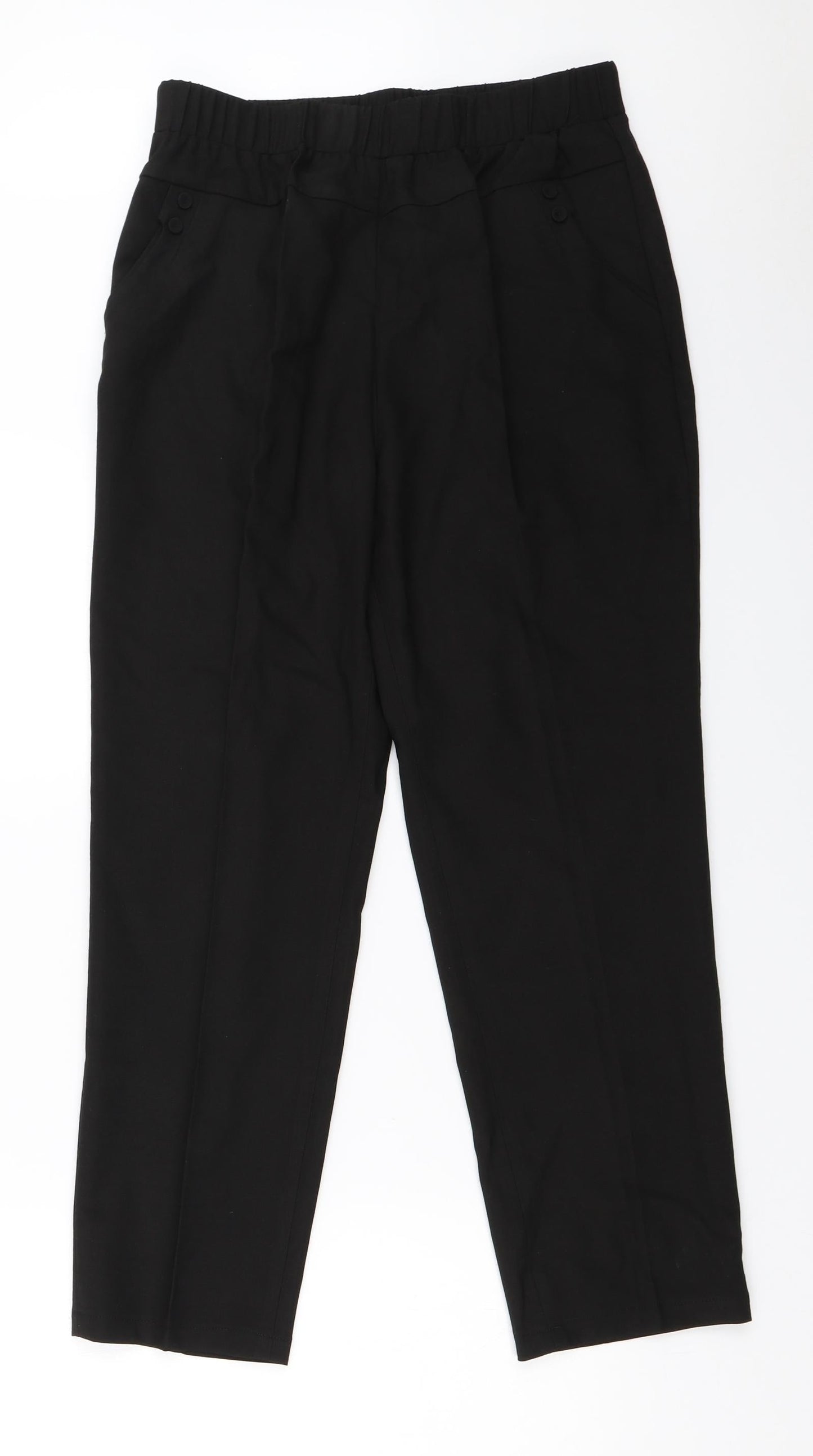 Womens UK Size 27 in Preworn Regular Fit Capri Black Trousers