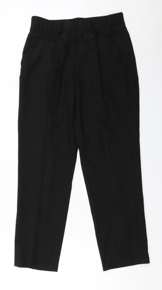 Womens UK Size 27 in Preworn Regular Fit Capri Black Trousers