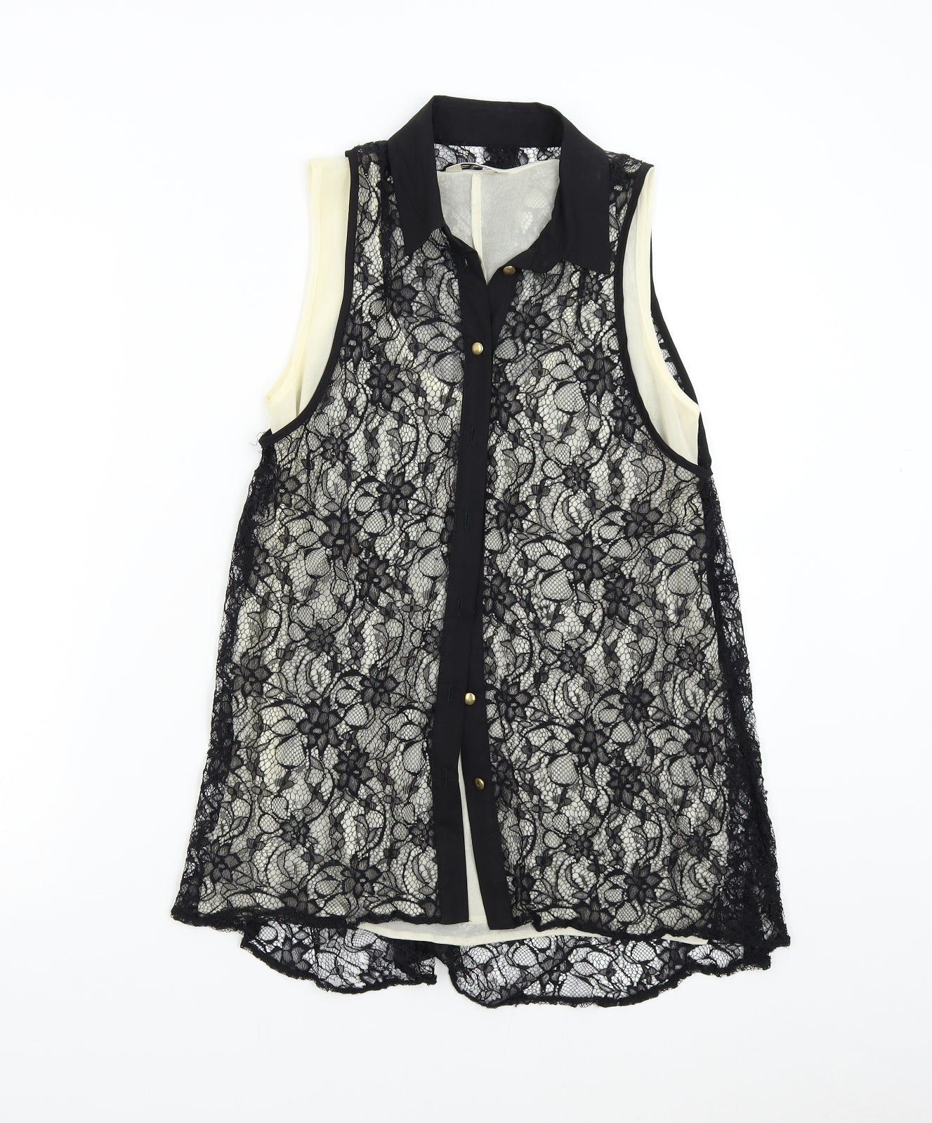 Womens UK Size 10 Miss Selfridge Blue Basic Button-Up