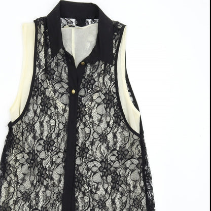 Womens UK Size 10 Miss Selfridge Blue Basic Button-Up