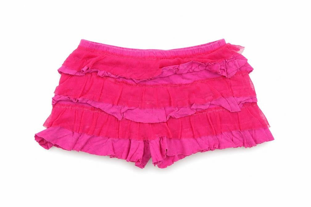 Front view of 1989 Place girls’ pink hot pants shorts, size 4, years