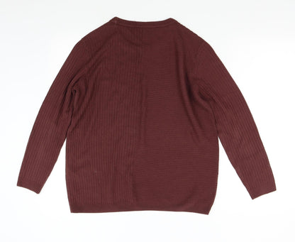 Jacgueline de Yong Mens Red  Knit Pullover Jumper Size M