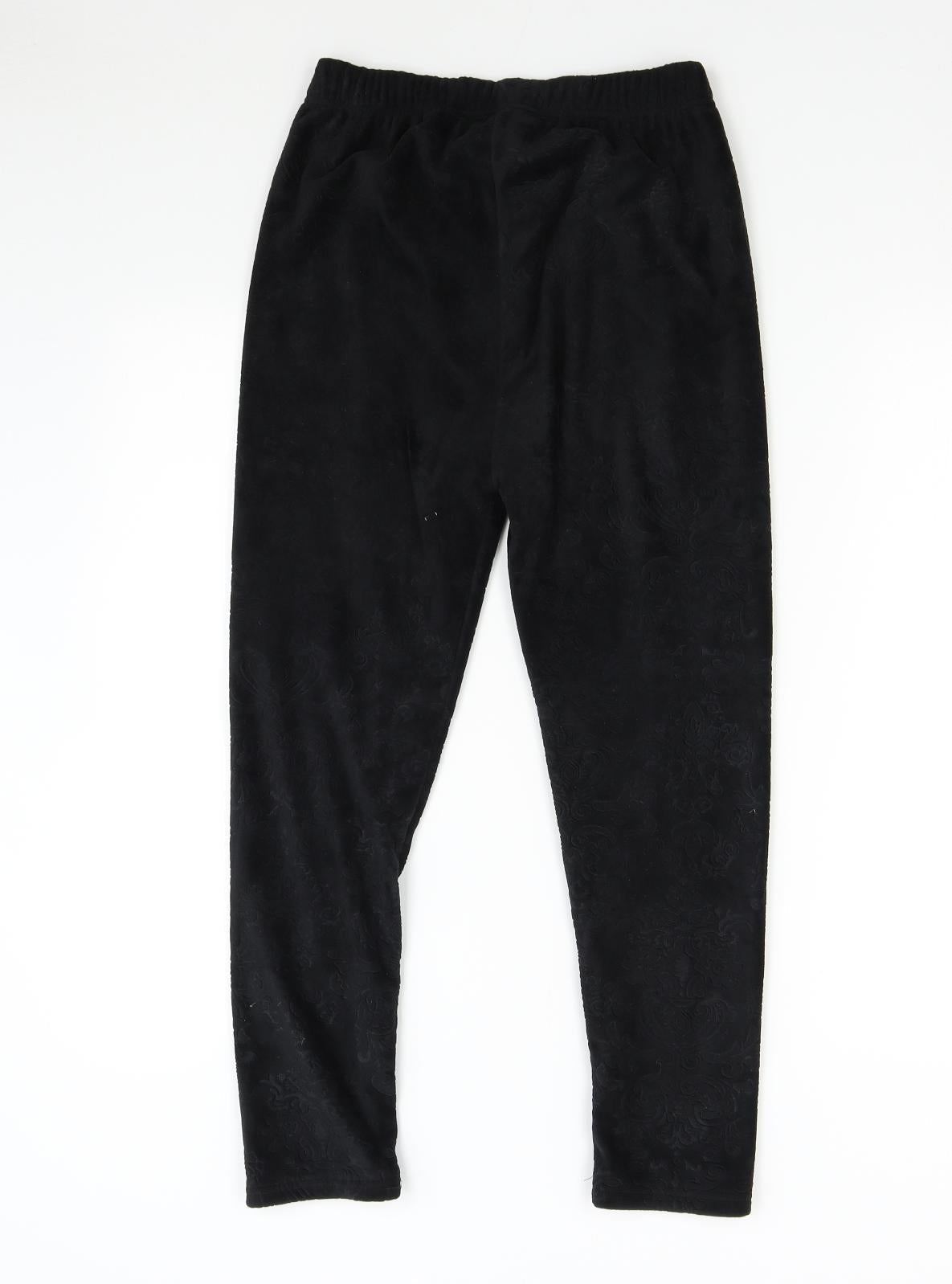Womens UK Size 10 Preworn Regular Fit Jogger Black Trousers