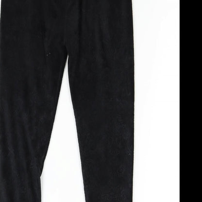 Womens UK Size 10 Preworn Regular Fit Jogger Black Trousers