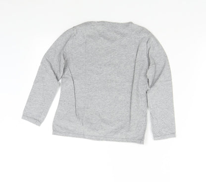 Minervakia Girls Grey Solid Flannel  Pyjama Top Size 6 Years  - Stars