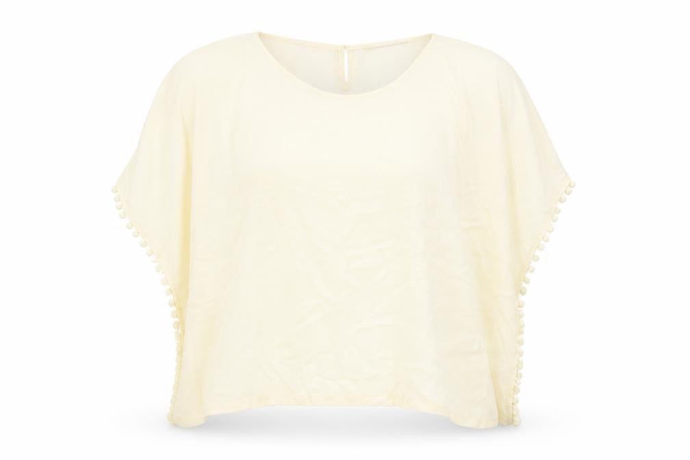 Front view of Anany women’s beige basic blouse, size M