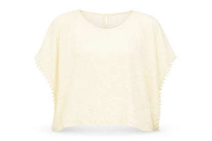 Front view of Anany women’s beige basic blouse, size M