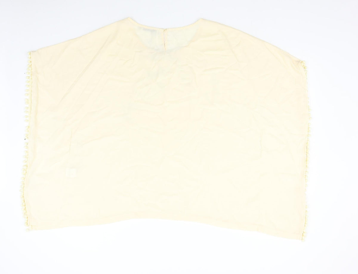 Back view of Anany women’s beige basic blouse, size M