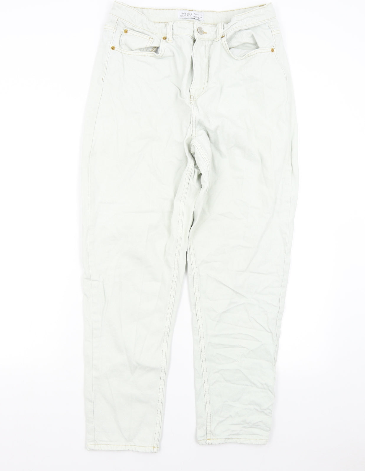 Primark Womens Grey  Denim Tapered Jeans Size 14 L27 in