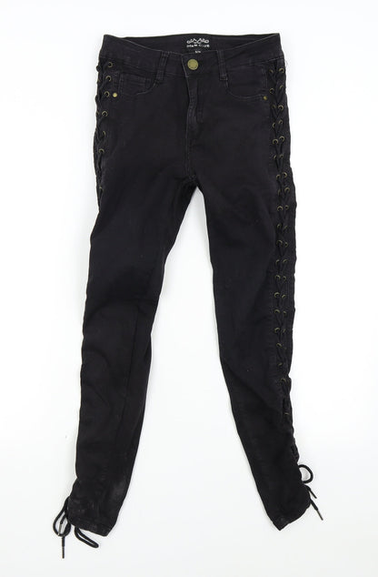Womens UK Size 8 Denim Club Slim Fit Skinny Black Jeans
