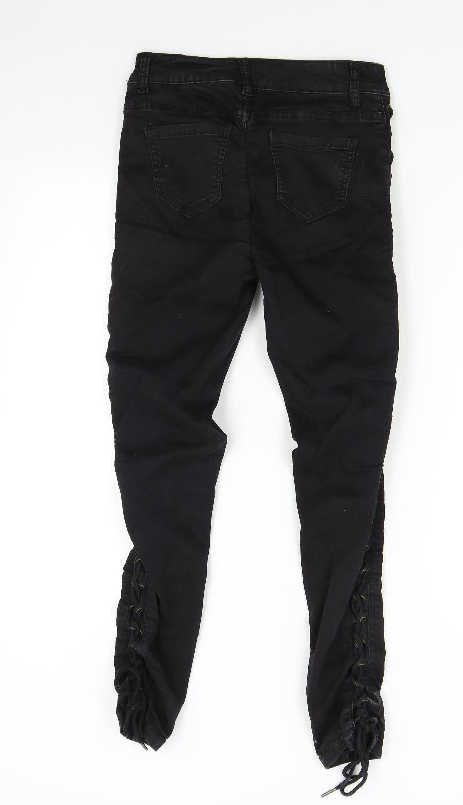 Womens UK Size 8 Denim Club Slim Fit Skinny Black Jeans