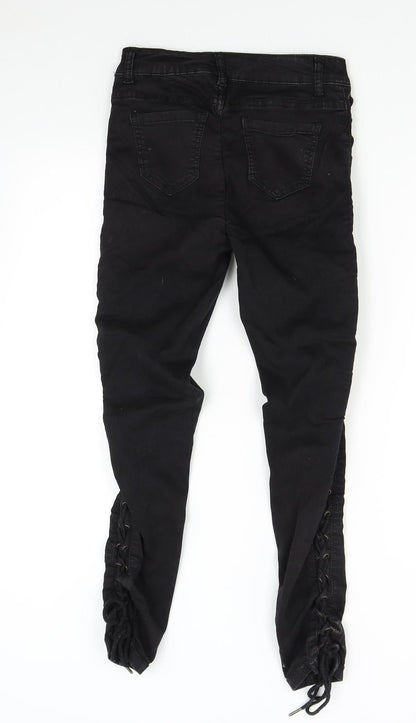 Womens UK Size 8 Denim Club Slim Fit Skinny Black Jeans