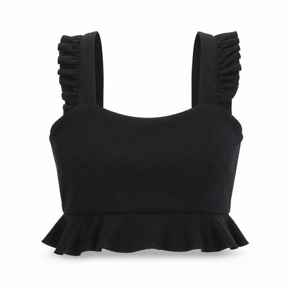 Womens UK Size M Vera & Lucy Black Cropped Tank