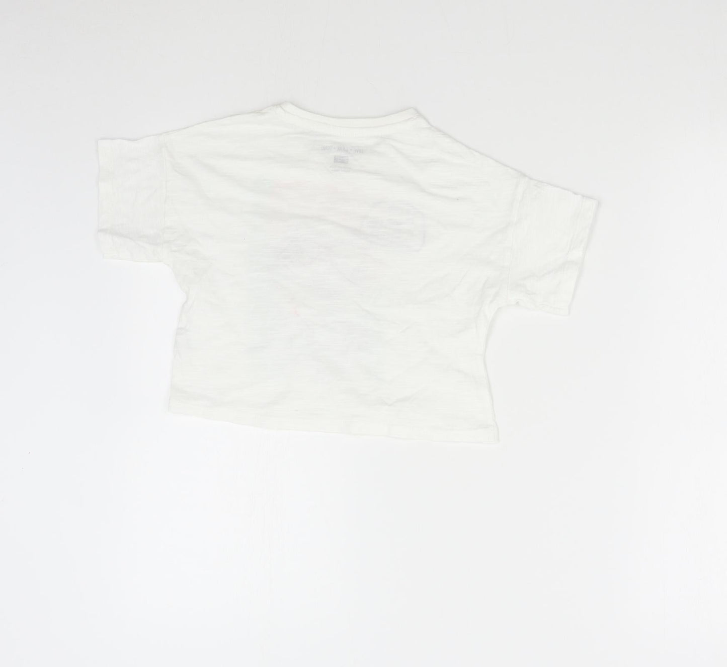 F&F Girls White   Basic T-Shirt Size 7-8 Years  - Dalmatian Summer
