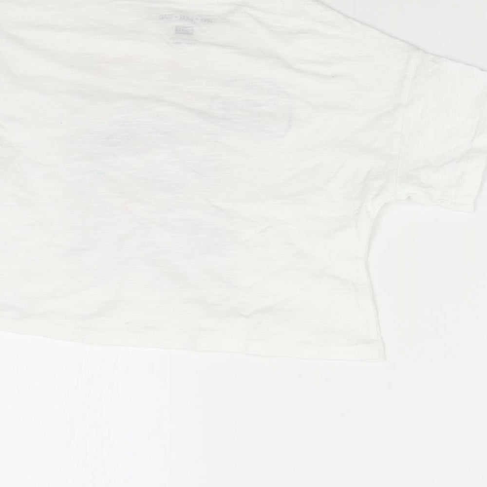 F&F Girls White   Basic T-Shirt Size 7-8 Years  - Dalmatian Summer