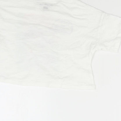 F&F Girls White   Basic T-Shirt Size 7-8 Years  - Dalmatian Summer