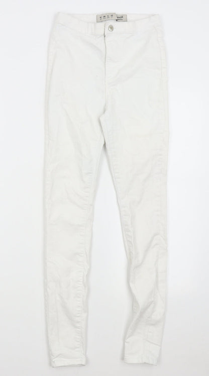 Primark Womens White  Denim Skinny Jeans Size 10 L28 in
