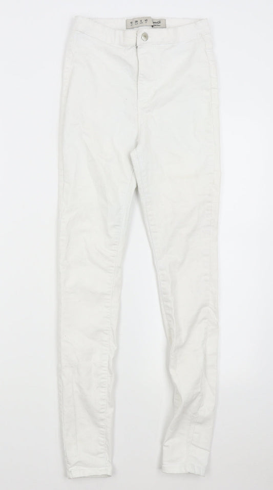 Primark Womens White  Denim Skinny Jeans Size 10 L28 in