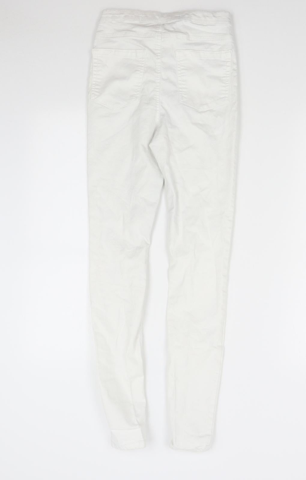 Primark Womens White  Denim Skinny Jeans Size 10 L28 in
