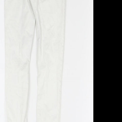 Primark Womens White  Denim Skinny Jeans Size 10 L28 in