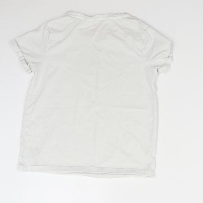 NEXT Girls White   Basic T-Shirt Size 11 Years  - Organic Cotton