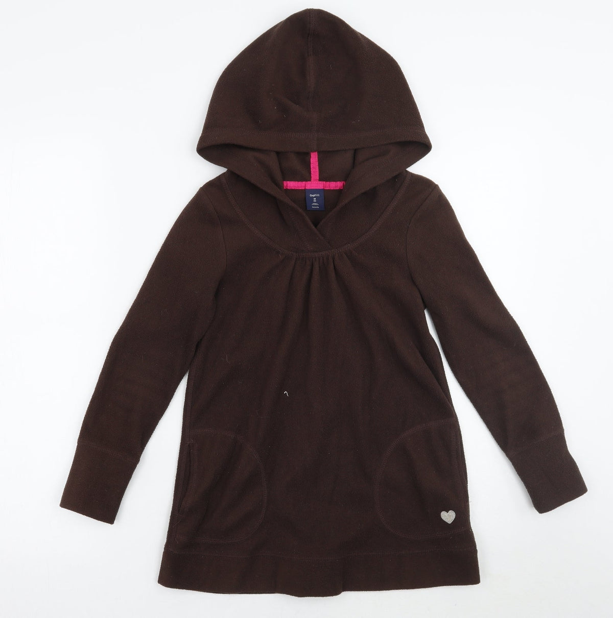 Additional front view of Gap girls’ brown pullover hoodie, size M