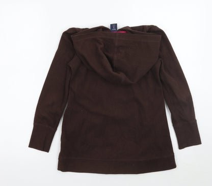 Back view of Gap girls’ brown pullover hoodie, size M