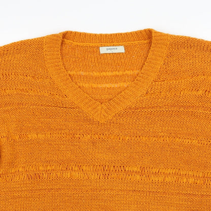 Womens UK Size L Papaya Yellow Pullover Jumper