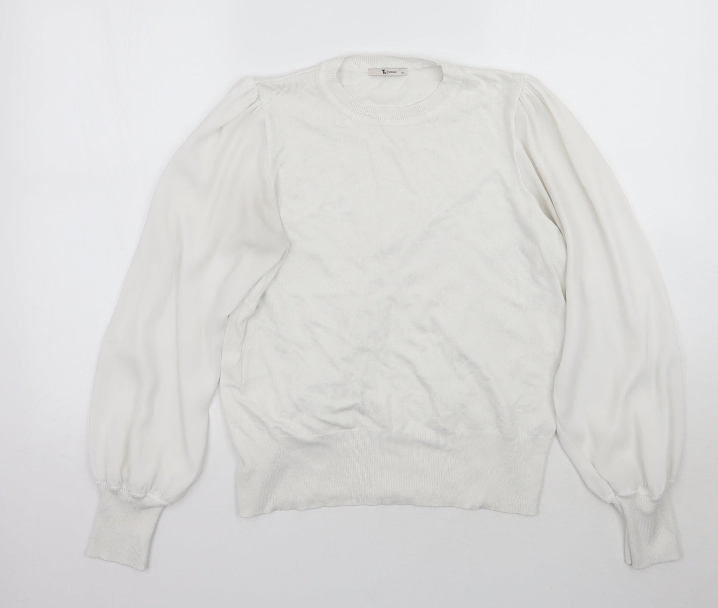 TU Womens White   Pullover Jumper Size 14