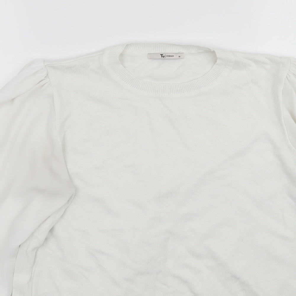 TU Womens White   Pullover Jumper Size 14