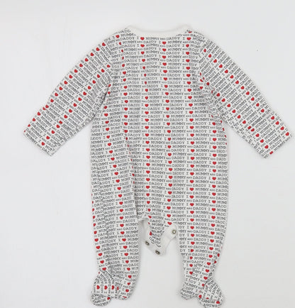 Mothercarew Baby White Geometric  Babygrow One-Piece Size 0-3 Months