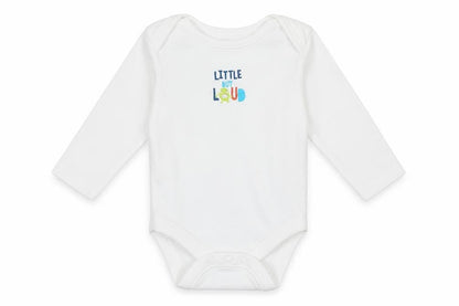 Front view of Primark Baby White Babygrow One-Piece, size 0-3, Months
